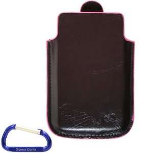 Leather Pink Highlight Series Cell Phone Case with Free Carabiner Key 