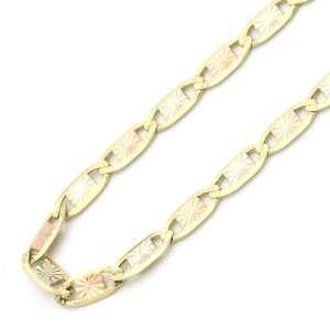    14K Tri Color Gold 3.5mm Valentino Chain Necklace 18 Jewelry