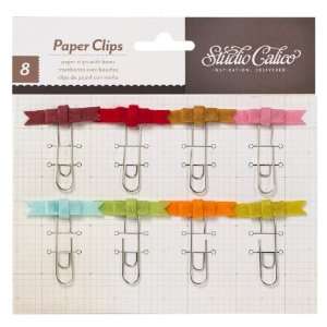  Take Note Wool/Felt Bows Paper Clip Embellishments (Studio 