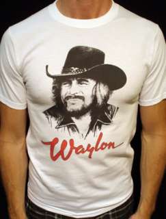Waylon Jennings t shirt vintage tour america wht**  