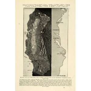  1915 Print Interior Valley California East Coast Map 