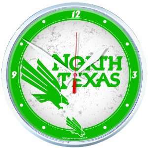  NCAA North Texas Mean Green Round Clock 12 inch: Sports 