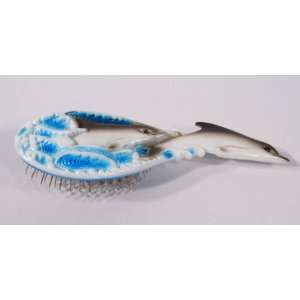  Handpainted Grey Dolphin Hair Brush: Beauty