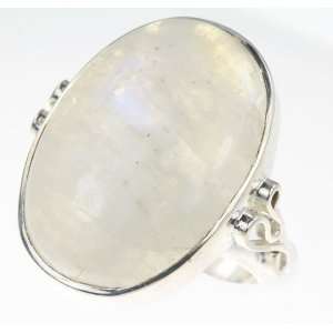    925 Sterling Silver RAINBOW MOONSTONE Ring, Size 7, 8.91g Jewelry
