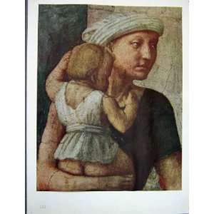   C1950 Colour Print Woman Child St Peter Ananias Death