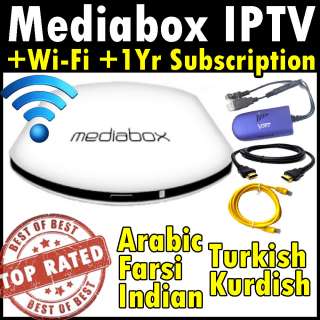   IPTV Receiver Arabic Channels + Wi Fi Adapter with African Aghan Farsi