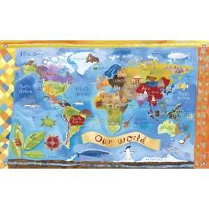  childrens wall mural   our world map