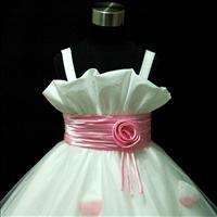 Pinks Communion Bridesmaid Flowers Girls Dress Age 8 9T  
