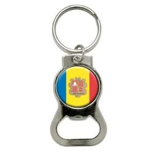  ANDORRA FLAG   Bottle Cap Opener Keychain Ring: Automotive