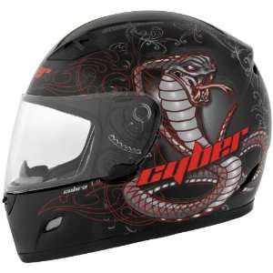 Helmets US 39 Graphics Helmet, Red/Black Cobra, Size Lg, Helmet Type 