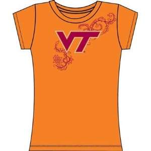  Virginia Tech Hokies VT NCAA Ladies Slub Tee Large: Sports 