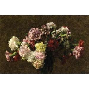   : Carnations: Henri Fantin Latour Hand Painted Art: Home & Kitchen
