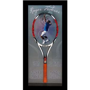  Roger Federer Framed Autographed Game Model Tennis Raquet 