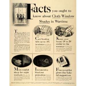  1942 Ad Cloth Window Shade Institute World War II Efforts 