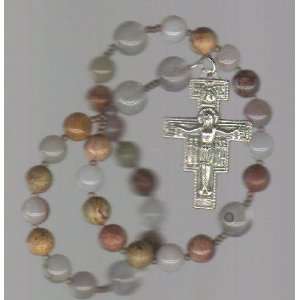  Anglican Rosary of All Agate with San Damiano Crucifix 