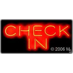 Neon Sign   Check In   Large 13 x 32 Grocery & Gourmet Food