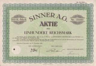 1926 Karlsruhe Grünwinkel, Germany Sinner A.G.   Beer  