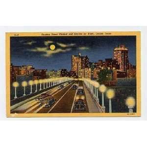  Houston Street Viaduct Dallas Texas Linen Postcard 