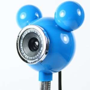  5.0 Mp Camera Mickey Mouse Shaped Pc Webcam w/ Mic Blue 