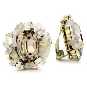  Anton Heunis Grace Kelly Crystal Cluster Clip Earrings 