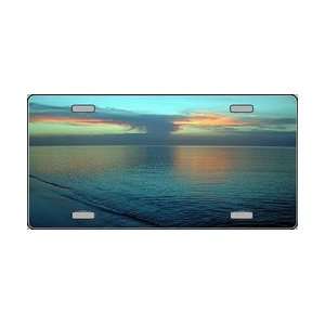 Ocean Sunset Blue Full Color Photography License Plate Plates Tag Tags 
