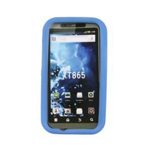 Silicone Gel Cover for Motorola Bionic Blue with Anti Radiation Shield