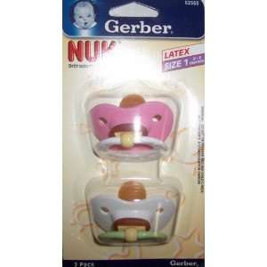  GERBER NUK ORTHODONTIC LATEX PACIFIER SIZE 1 0 6 MONTHS 2 