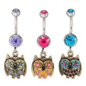  Antique Owl Navel Rings Jewelry