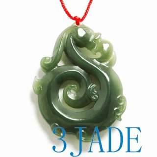 New Zealand Maori Koru Jade Nephrite Pendant  