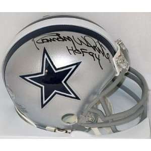 Randy White Signed Mini Helmet   inscribed HOF 94   Autographed NFL 