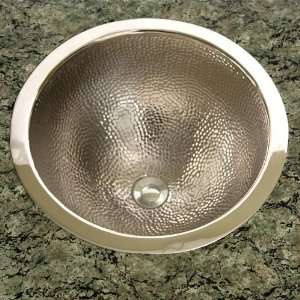 Small Hammered Round Copper Sink (1 1/2 Drain / 14 x 8)   Polished 