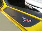 2005 2012 C6 Corvette Cross Flags Logo Leather Embroidered Door Sill 