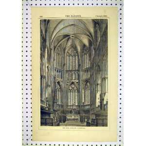   1881 Interior View Apse Ratisbon Cathedral Old Print