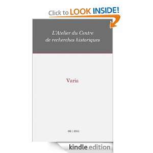 08  2011   Varia   Atelier CRH (French Edition) Centre de recherches 