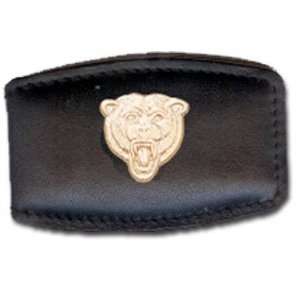  Chicago Bears Gold Plated Leather Money Clip: Sports 
