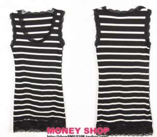 new Korean fashion lady Stripe sundress / long vest top  
