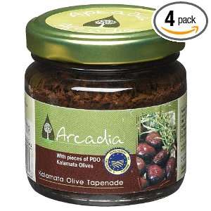 Arcadia Kalamata Olive Tapenade, 3 Ounce Glass Jars (Pack of 4 