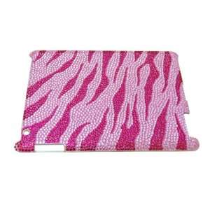   iPad3(new ipad)Pink Zebra rhinestone back cover bling crystal case