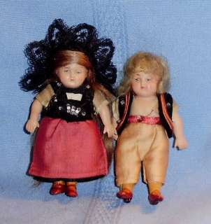 Buschow and Beck German Celluloid Pair DOLLHOUSE size Doll  