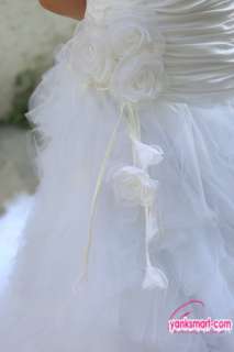 Small tail crystal yarn& stain bright stain bra style wedding dress YW 
