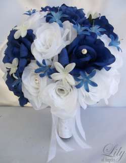 17pcs Wedding Bridal Bride Bouquet Flowers Decorations Package ROYAL 