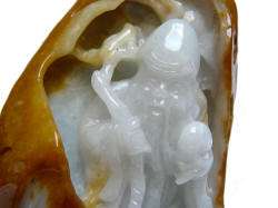 Chinese Jade Carve God Longevity Figure Ornament s1404v  