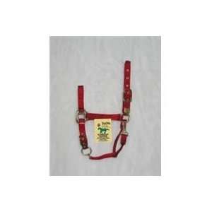  HALTER ADJ. CHIN W/SNAP, Color RED; Size YEARLING 