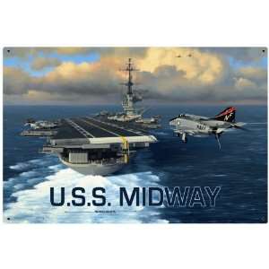  USS Midway Allied Military Vintage Metal Sign: Home 