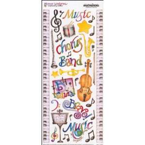  Creative Imaginations Music Jumbo Stickers, Borders: Arts 