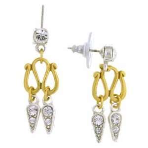 Art Deco Crystal Swirl Earrings: Jewelry