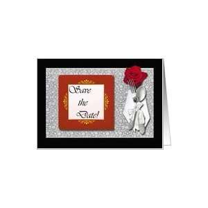  Save the Date Wedding Rose Place Setting Card: Health 