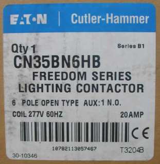 Cutler Hammer CN35BN6HB Lighting Contactor 6P 20A 277V  