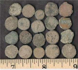 LOT OF 20 SMALL UNCLEANED ANCIENT COINS FROM JERUSALEM & HOLY LAND 