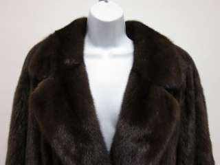 ALIXANDRE Brown Mink Fur Full Length Coat Jacket Sz L  